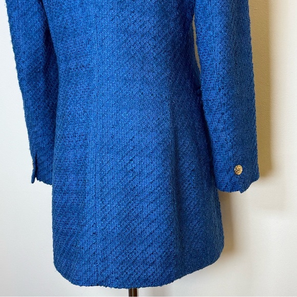 Zara Blue and Gold Quilted Blazer with Notched Lapels SIZE M NWT - Picture 6 of 14